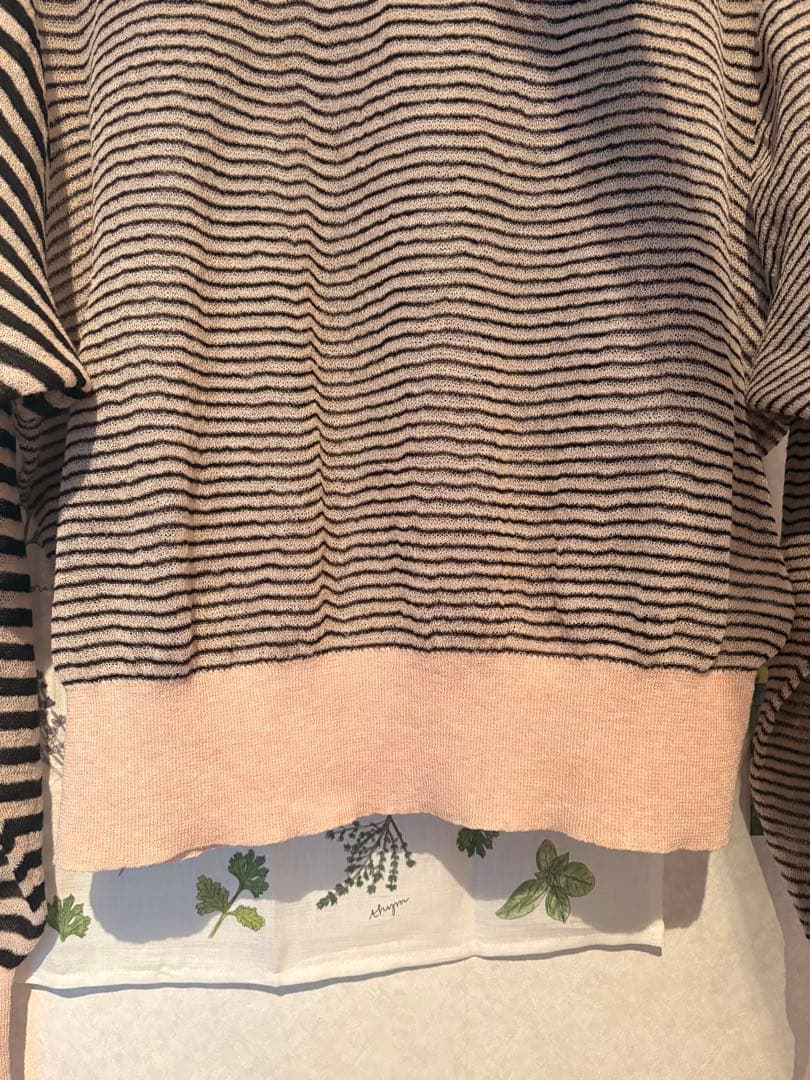 6 ROKU シアー ボーダークルーネック プルオーバー