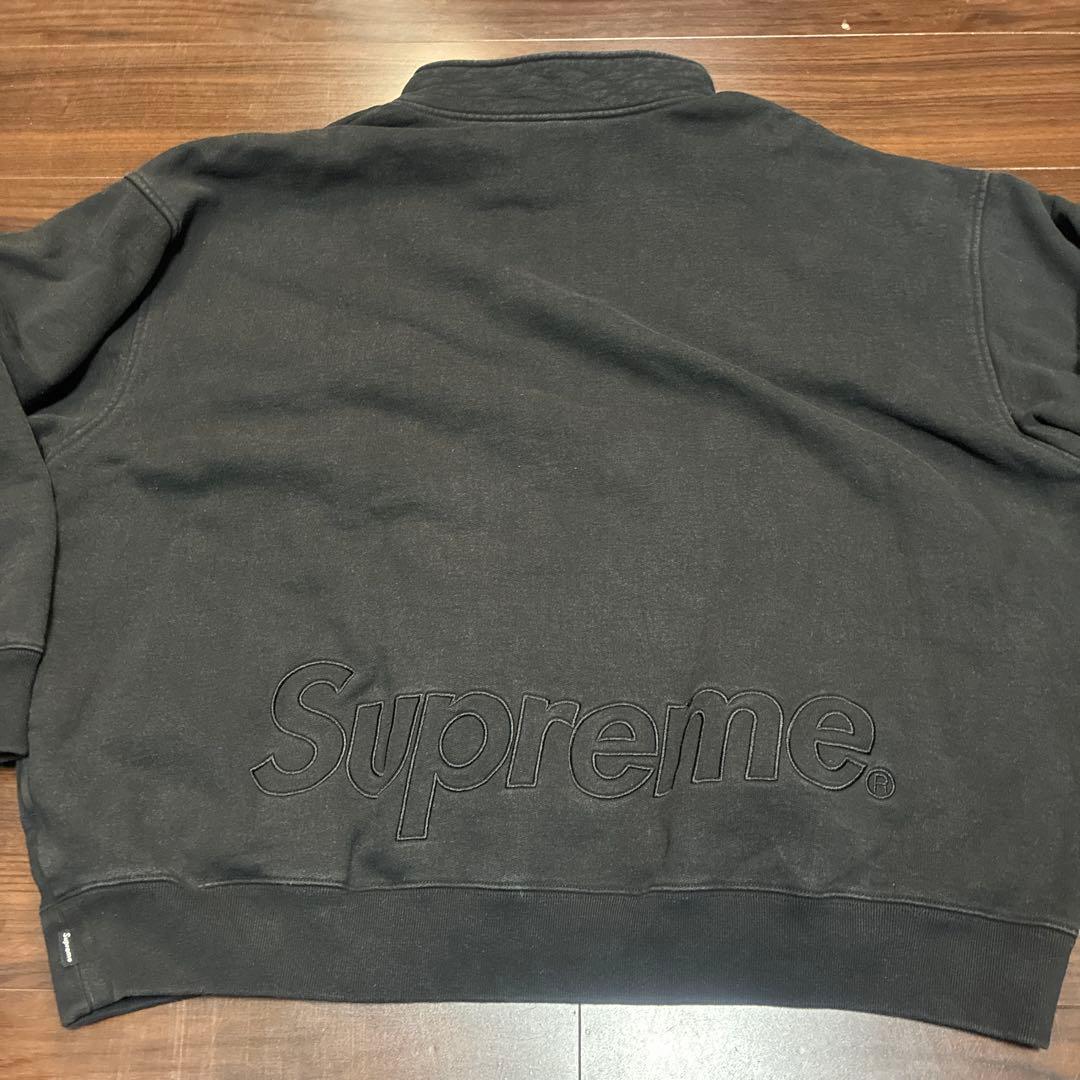 Supreme ブラック ジップアップ スウェットL短丈 BOXシルエット