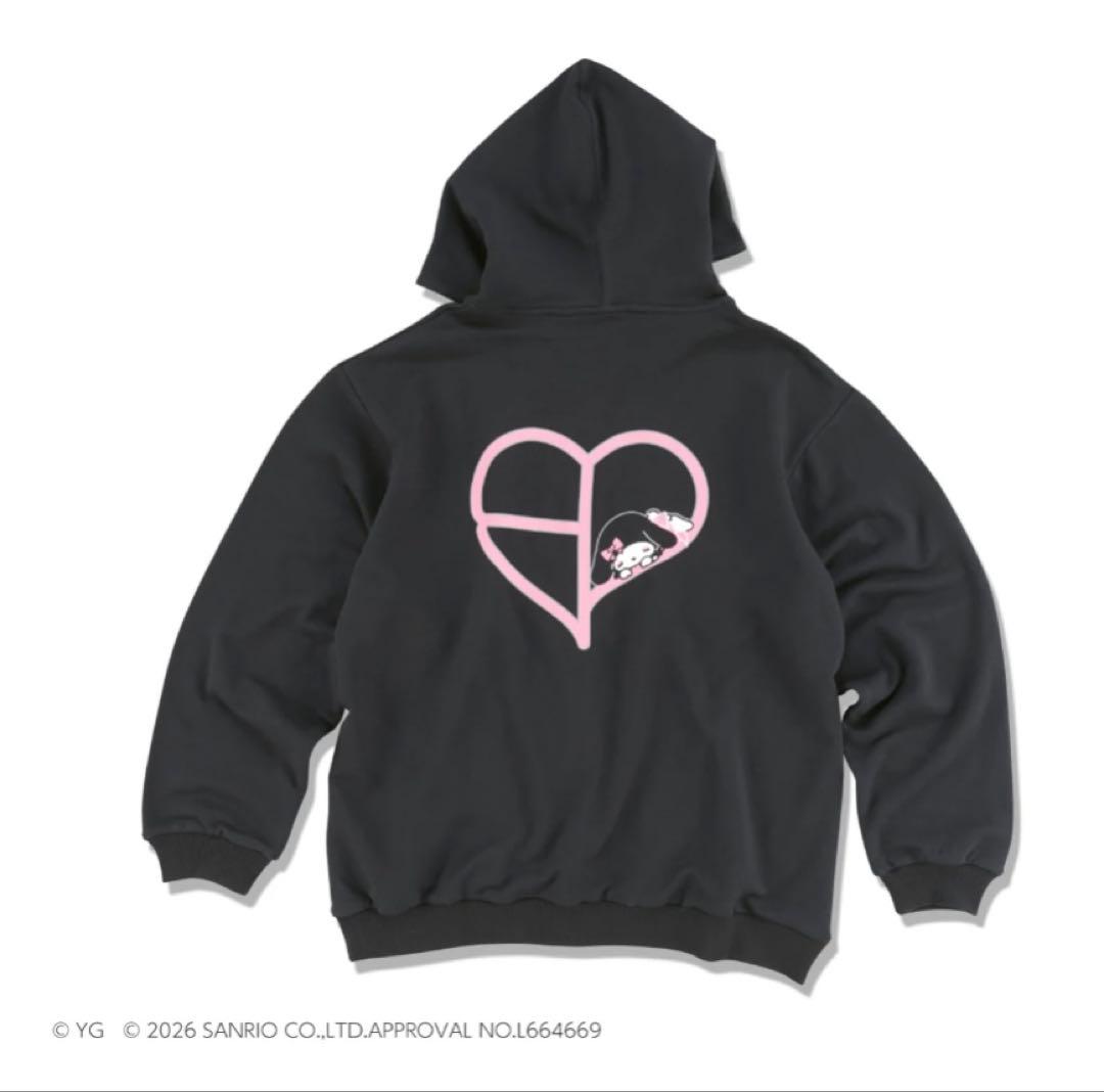 マイメロディ BLACKPINK ZIP-UPフーディー HEART LOGO