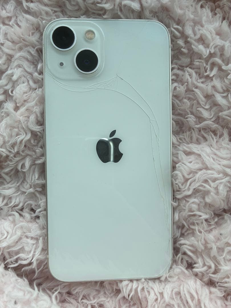 【背面ヒビあり】Apple iPhone 13 ホワイト 本体　256GB