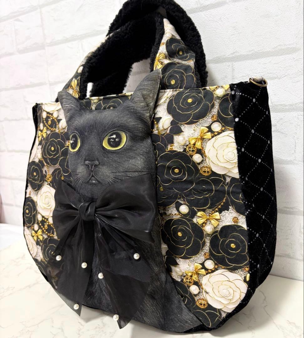 カ*ミ様 コヤンイサムチョン♡BIG黒猫ちゃん♡BIGラウンドトートバッグ