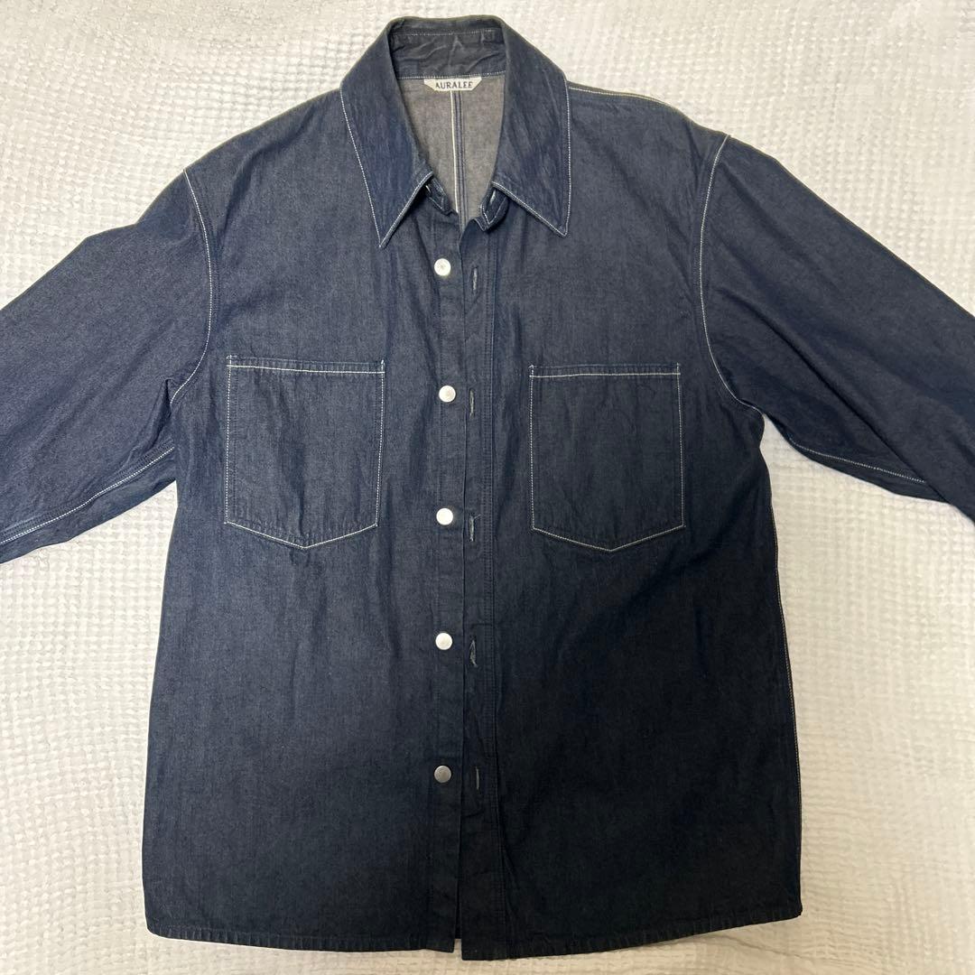 ジャケット・アウター AURALEE HARD TWIST LIGHT DENIM SHIRT