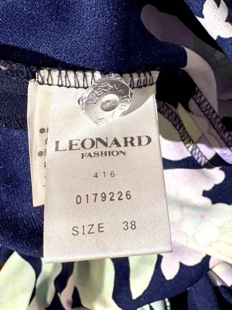 LEONARD フラワープリント チュニック ネイビー