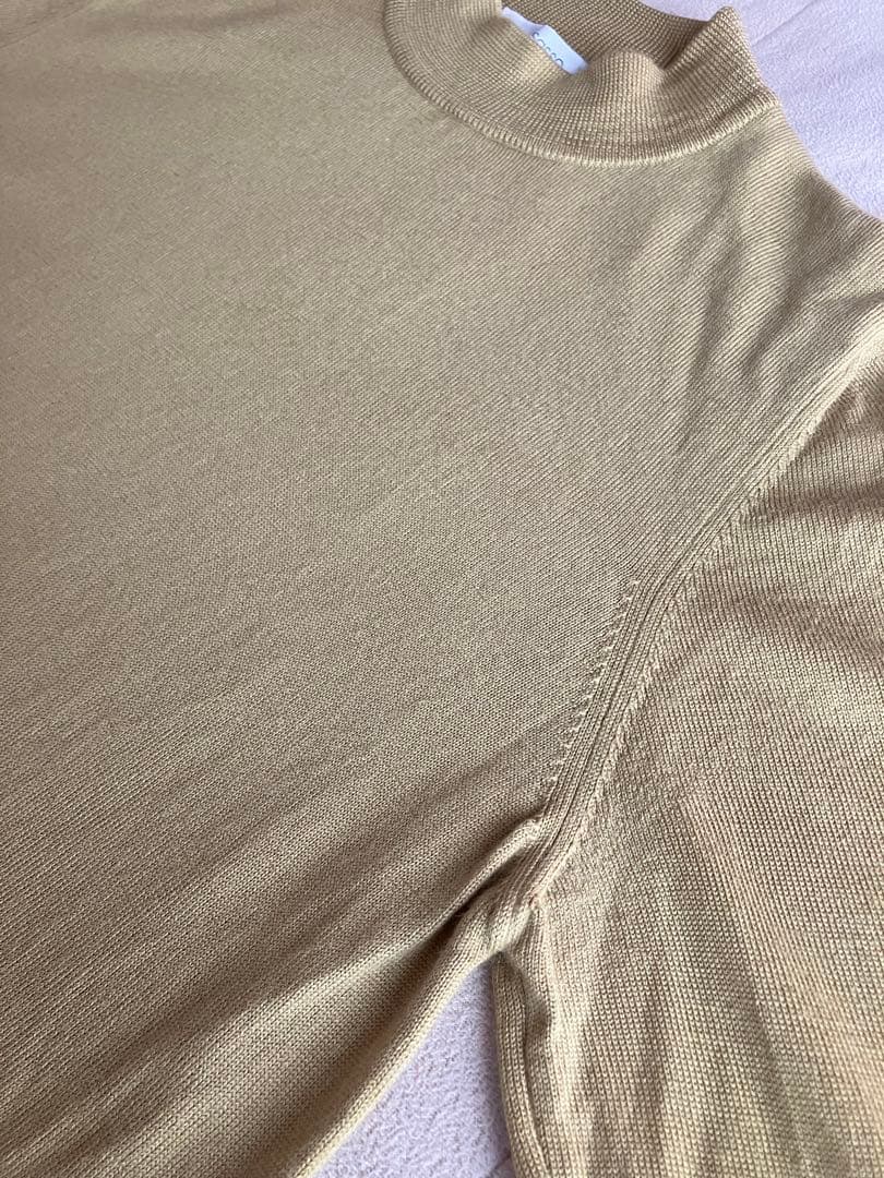 GRAN SASSO 12Gウールソリッドモックネックニット マスタード 48