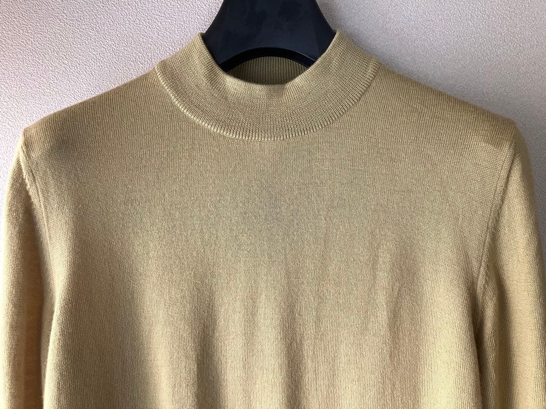 GRAN SASSO 12Gウールソリッドモックネックニット マスタード 48