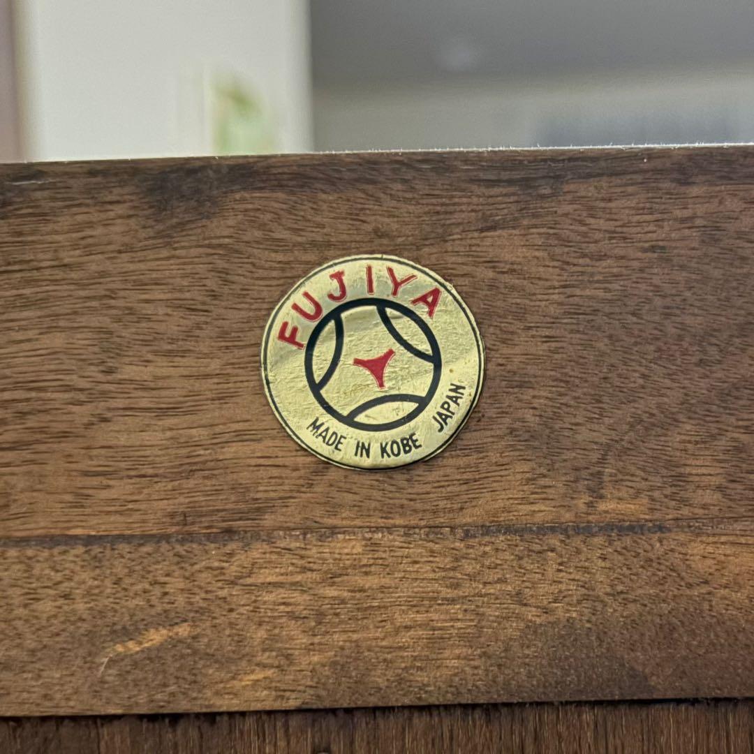 ヴィンテージ神戸洋家具 ダークブラウン 木製キャビネット ガラス扉