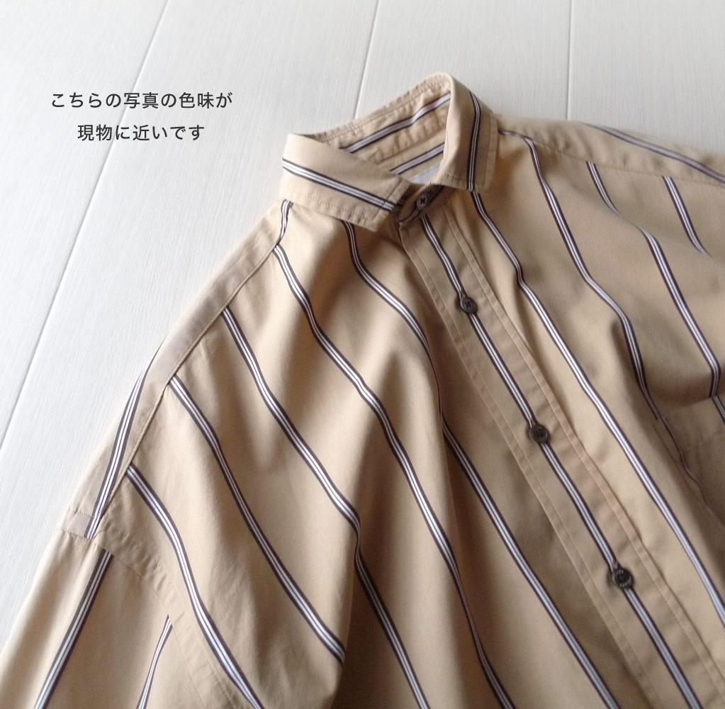 美品 TICCA 3万円 ストライプ柄シャツワンピース ロングワンピース 330