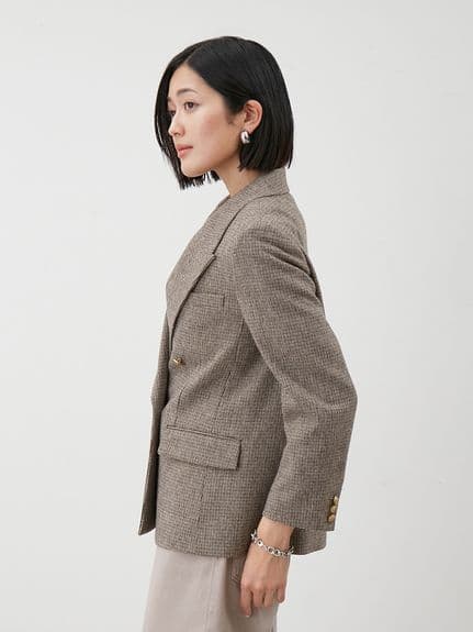 【週末限定セール】Mila Owen チェック金釦ダブルブレストブレザー