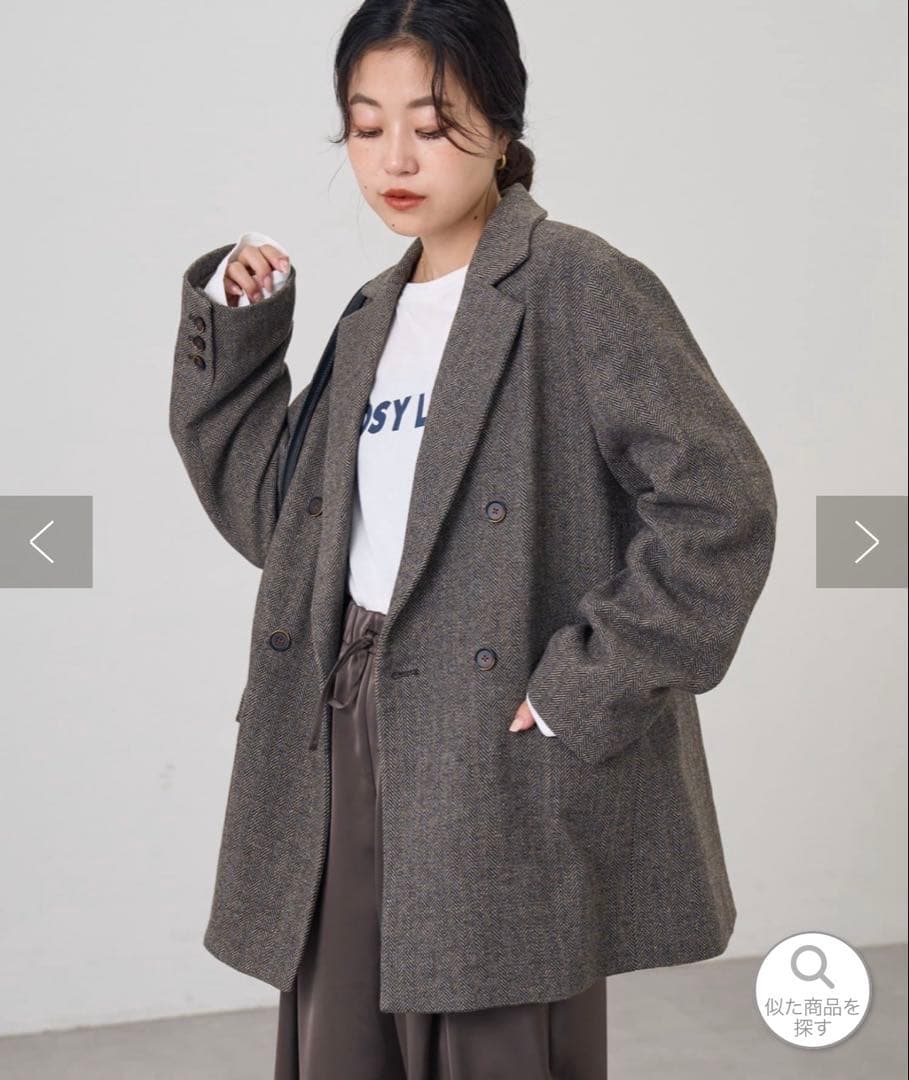 【高見え】CIAOPANIC TYPY オーバージャケット　ツイード