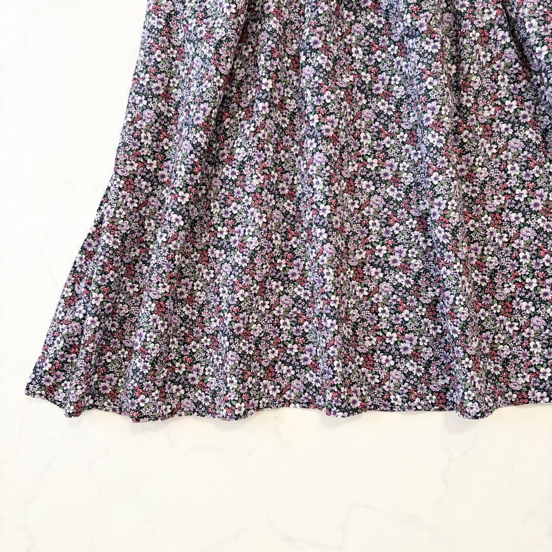 OBLI オブリ ワンピース フラワー ロング 新品 ラップ 花柄 パープル