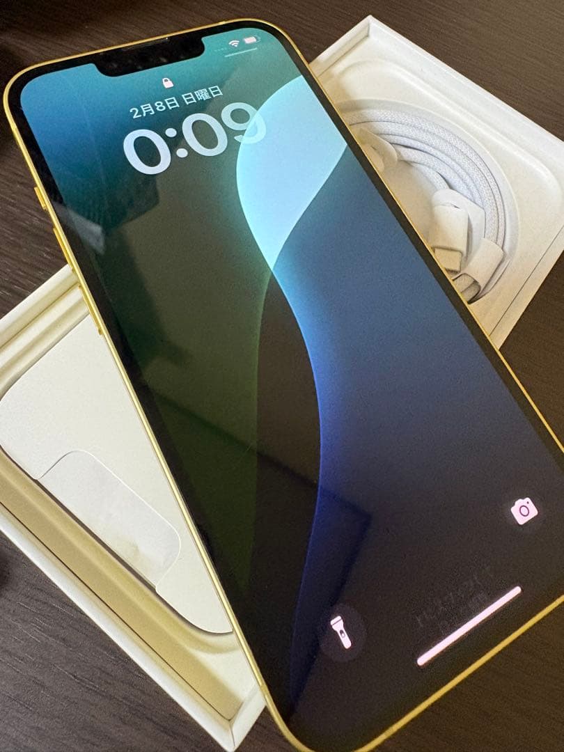 【全付属品有】iPhone 14 128GB イエロー SIMフリー BT86%