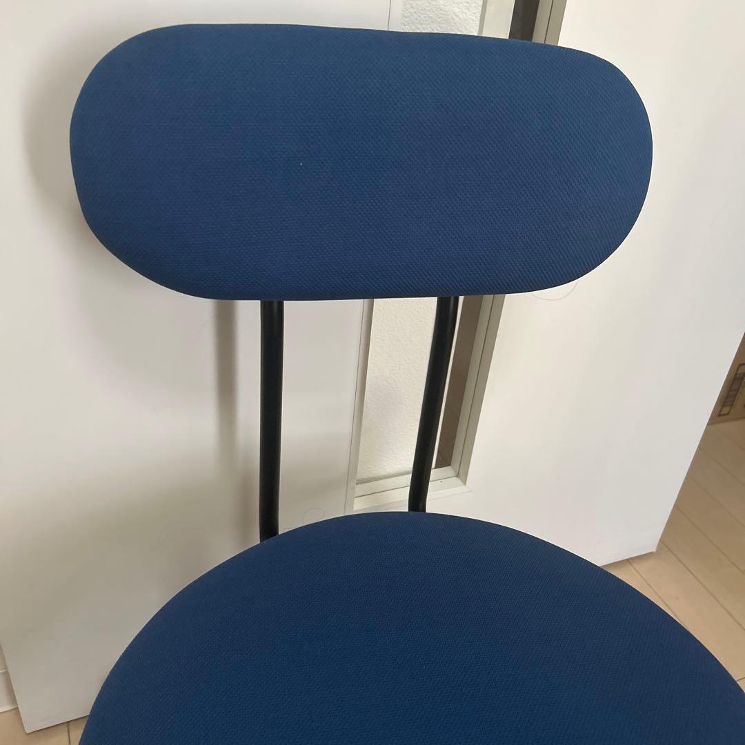 送料込　無印　ワーキングチェア　ガススプリング昇降式・ブルー