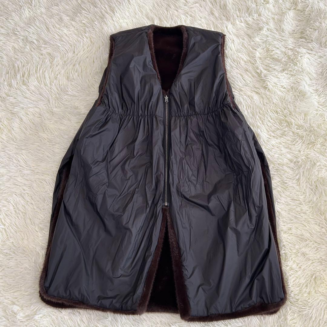 【美品】mizuiro ind ファーボアベスト リバーシブル