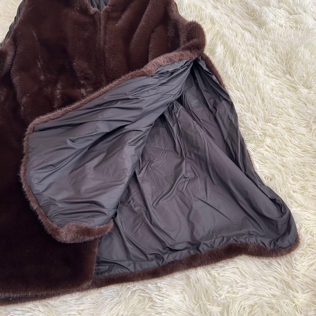 【美品】mizuiro ind ファーボアベスト リバーシブル