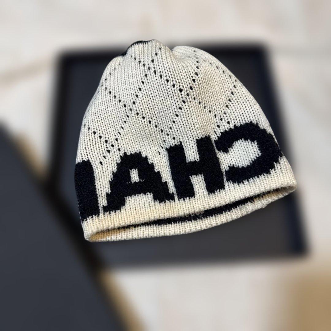CHANEL シャネルニット帽 黒/白