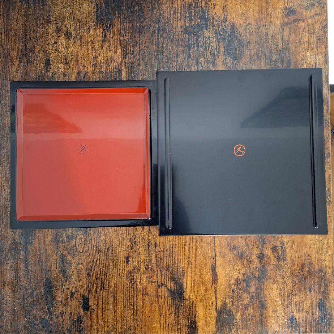 木曽漆器 五段重 家紋入り 重箱 ②