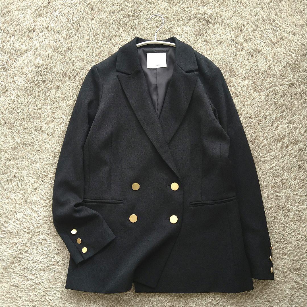 コラージュガリャルダガランテ ウールライクダブルジャケット 金ボタン 紺ブレ