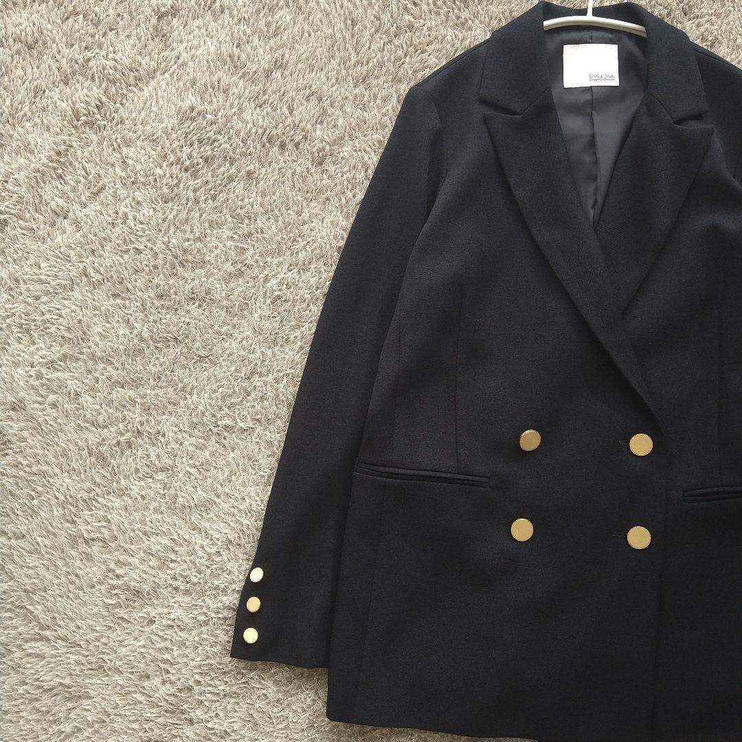 コラージュガリャルダガランテ ウールライクダブルジャケット 金ボタン 紺ブレ