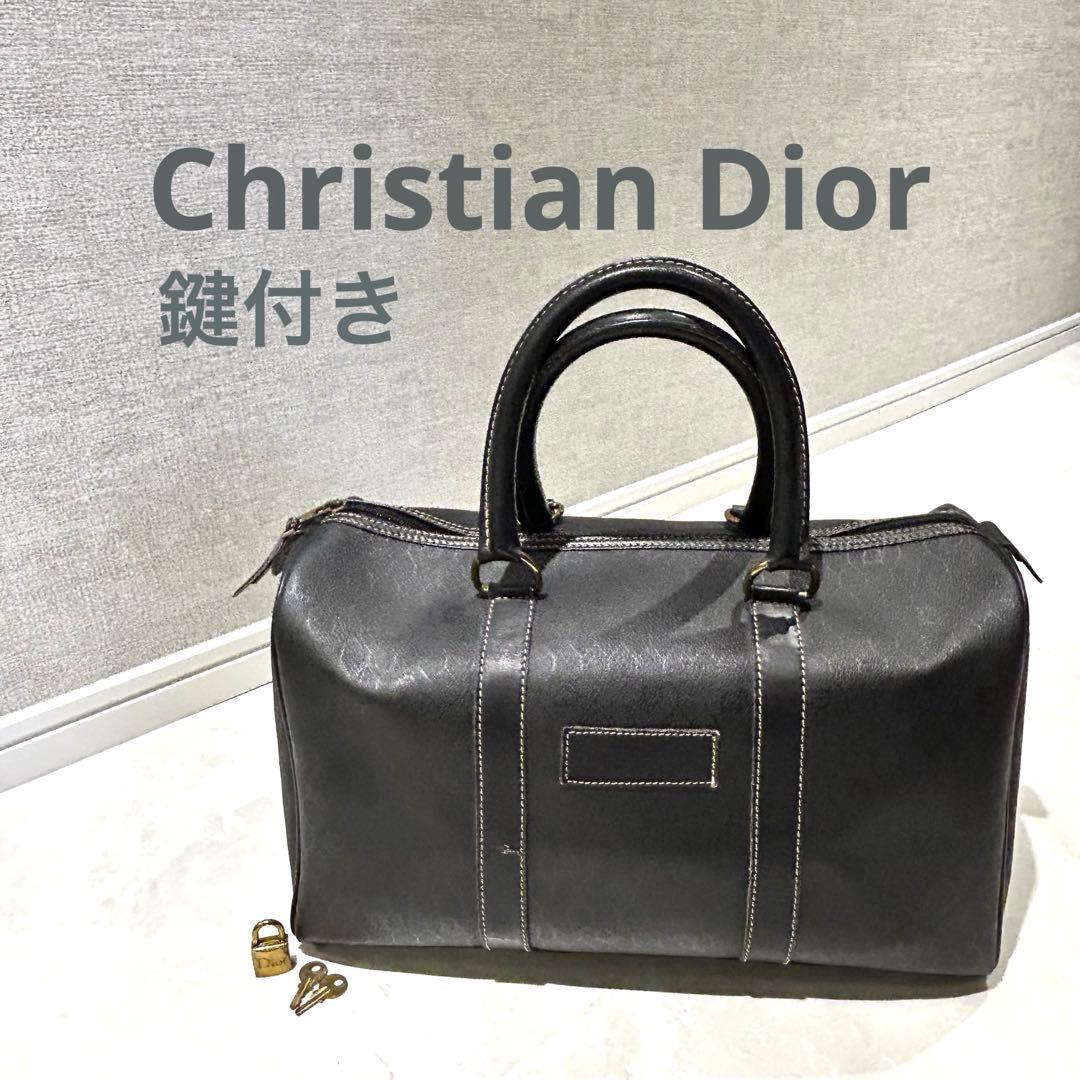 Christian Dior/ディオール ブラック ボストンバッグ 南京錠　鍵付