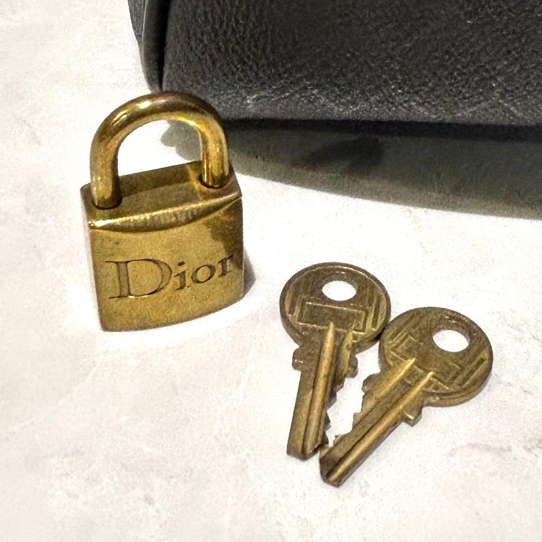 Christian Dior/ディオール ブラック ボストンバッグ 南京錠　鍵付