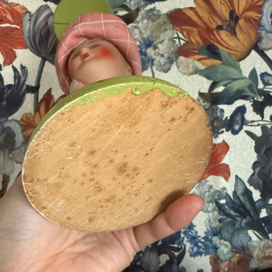 ドールヘッド付きハットスタンド　アンティーク