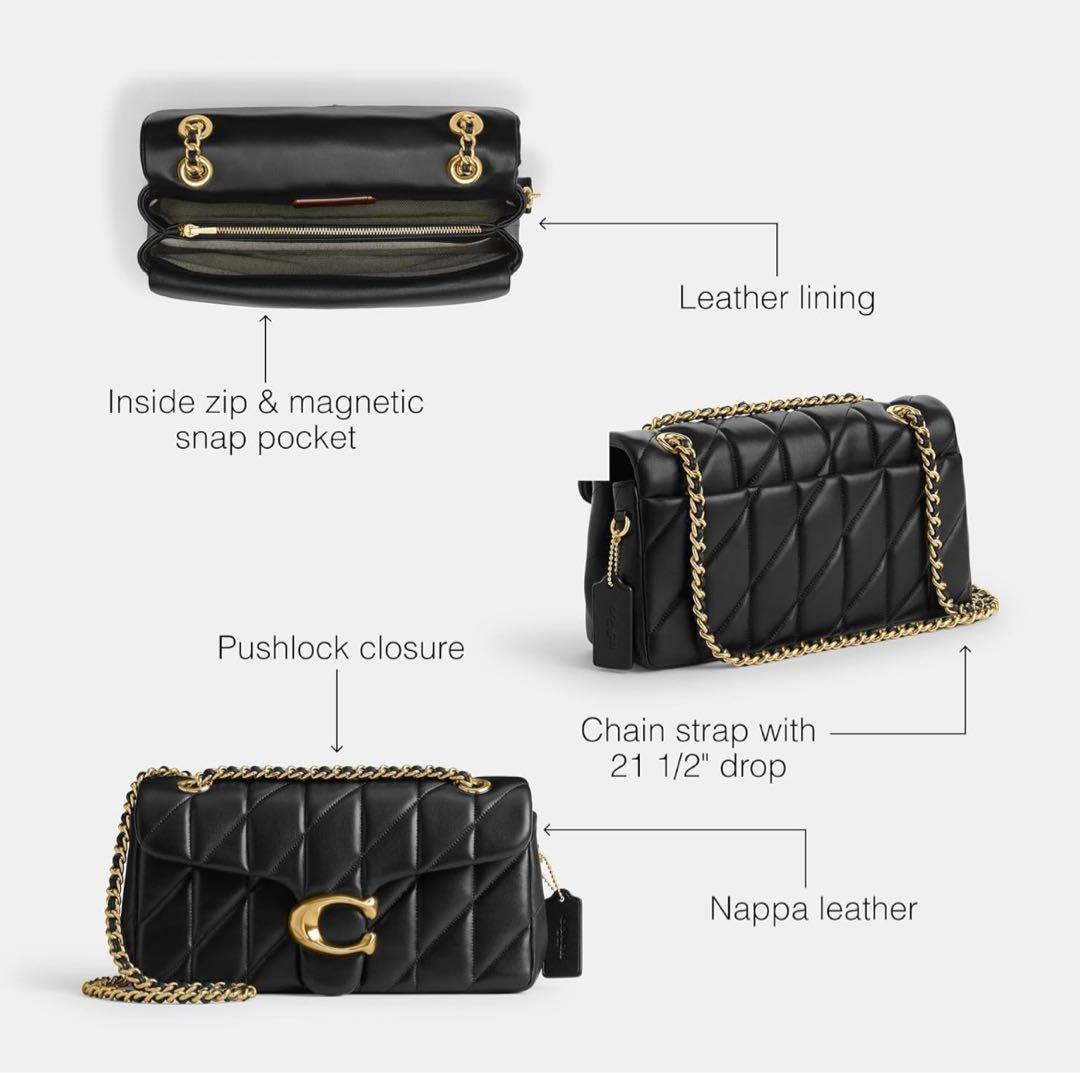 【新品】COACH タビー ショルダー バッグ 26・キルティング　ゴールド