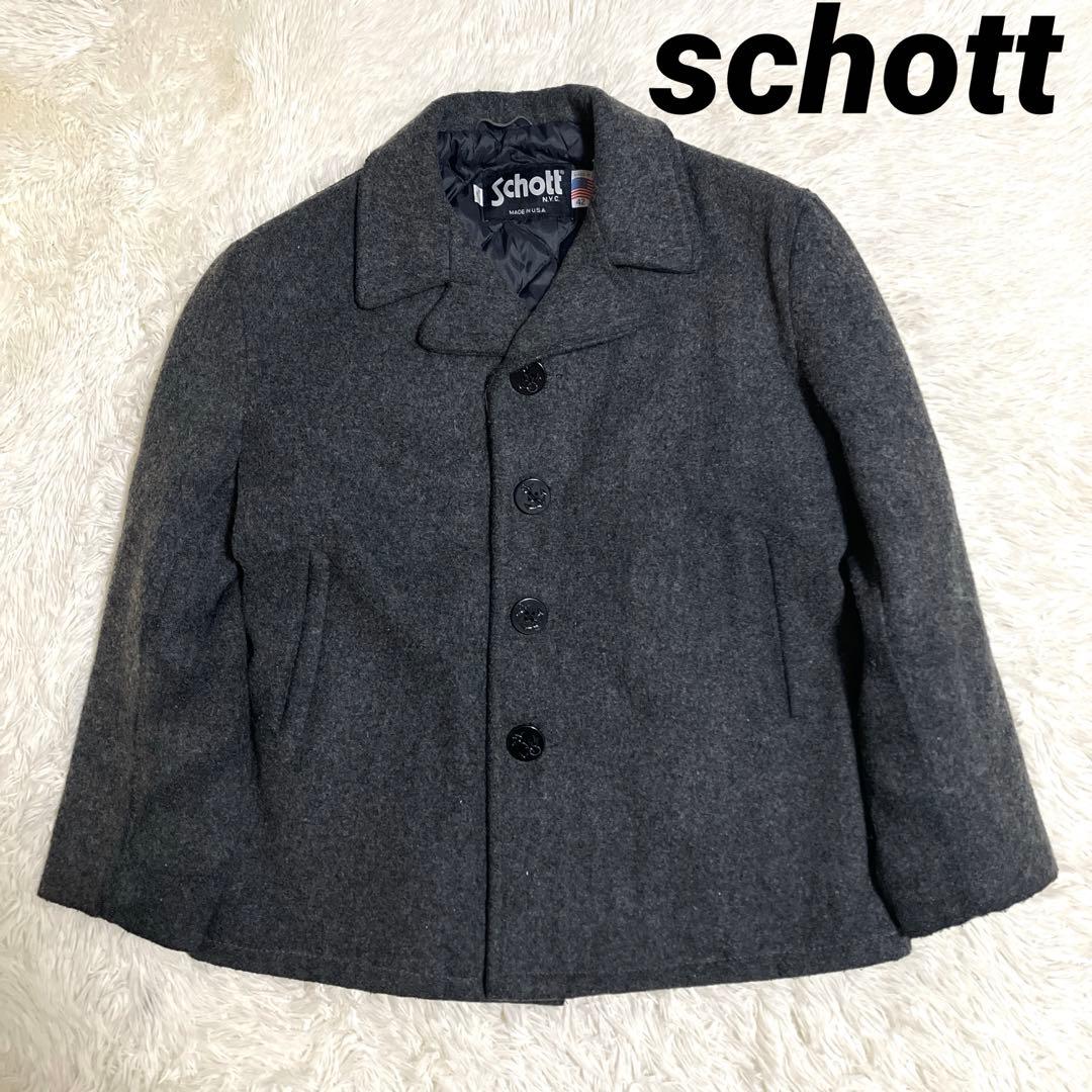 【極美品】ショット シングル ピーコート キルティング グレー 42 XL