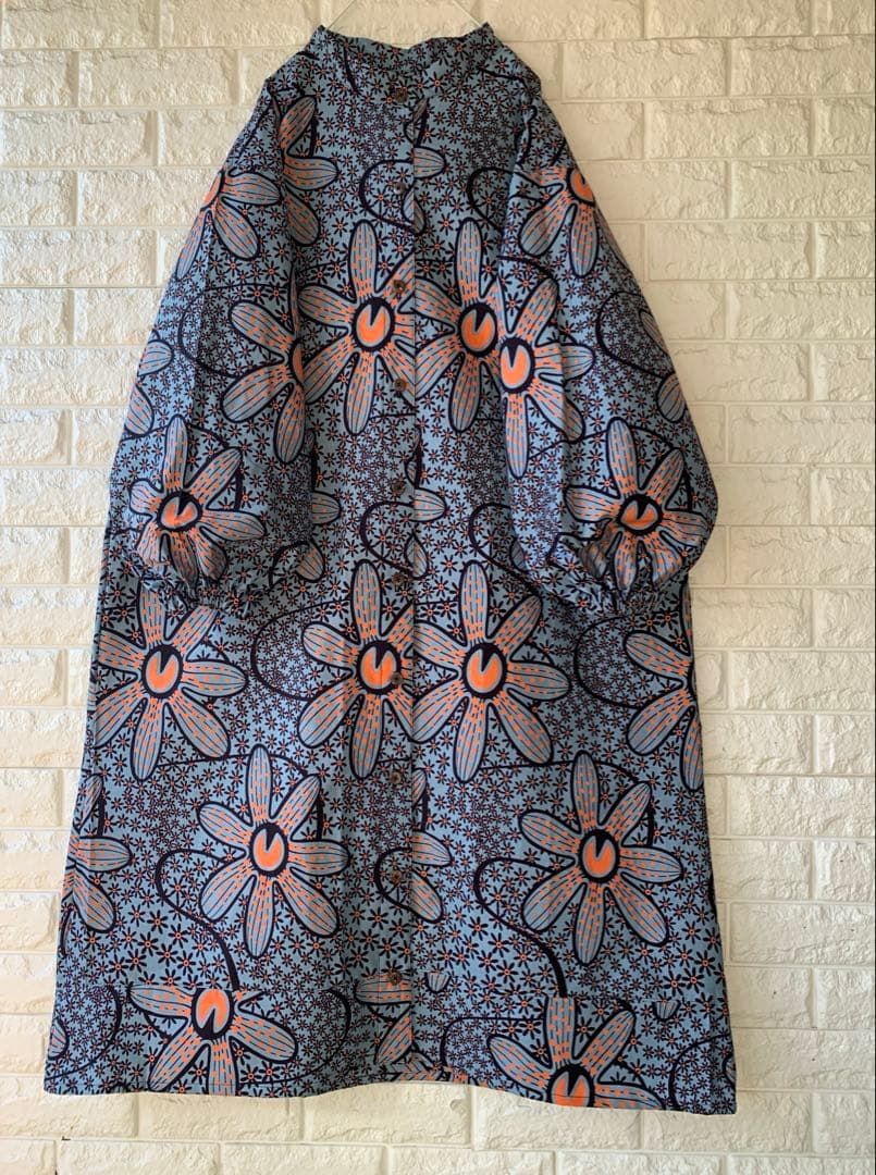 アフリカン　ストレートワンピース