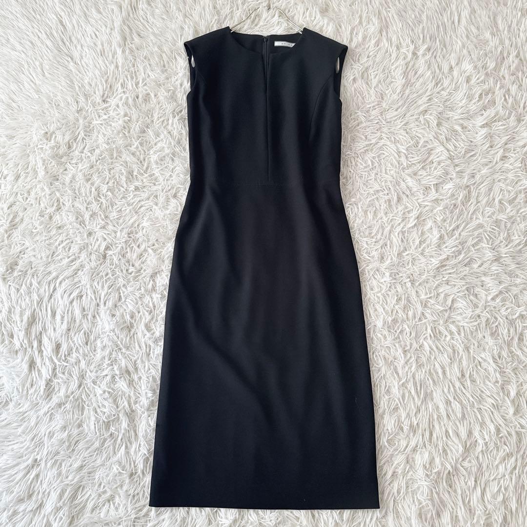 未使用級 BEIGE,ベイジ✨LUIZA ワンピース キーネック 黒 サイズ0