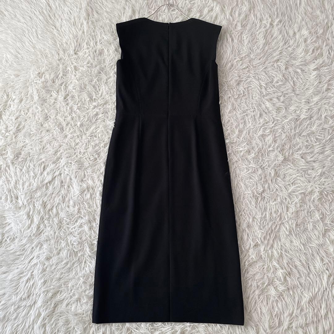 未使用級 BEIGE,ベイジ✨LUIZA ワンピース キーネック 黒 サイズ0