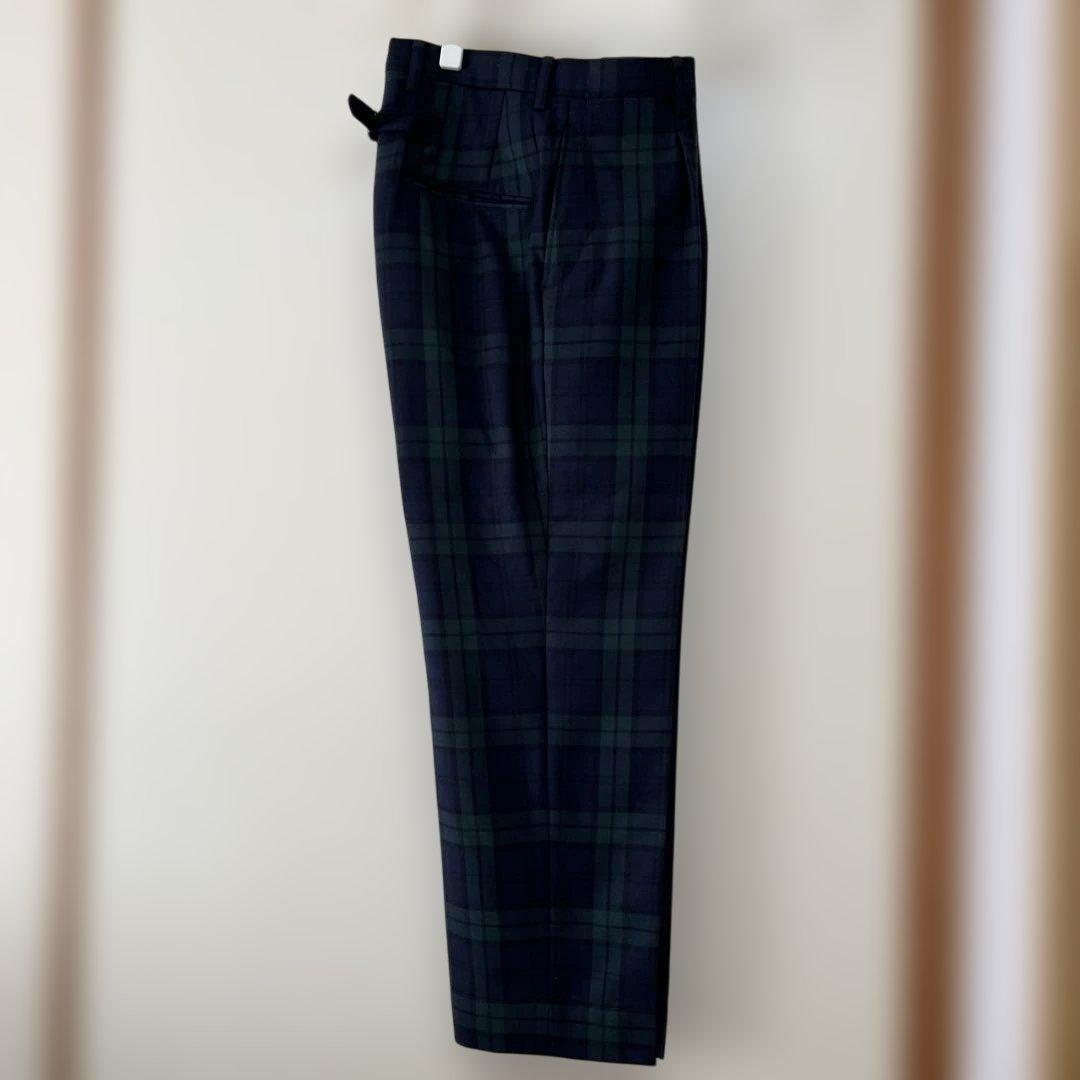 BEAMS BOY ポリエステル ウール シンチ バック スラックス　尾州ウール