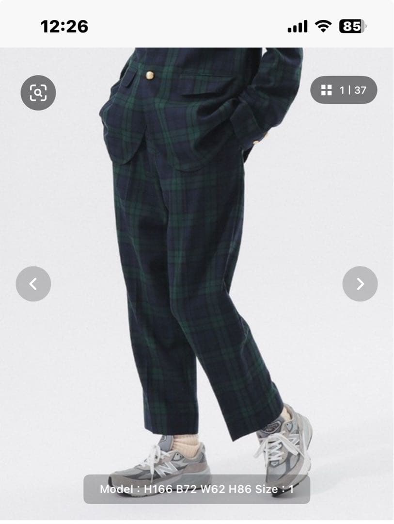 BEAMS BOY ポリエステル ウール シンチ バック スラックス　尾州ウール