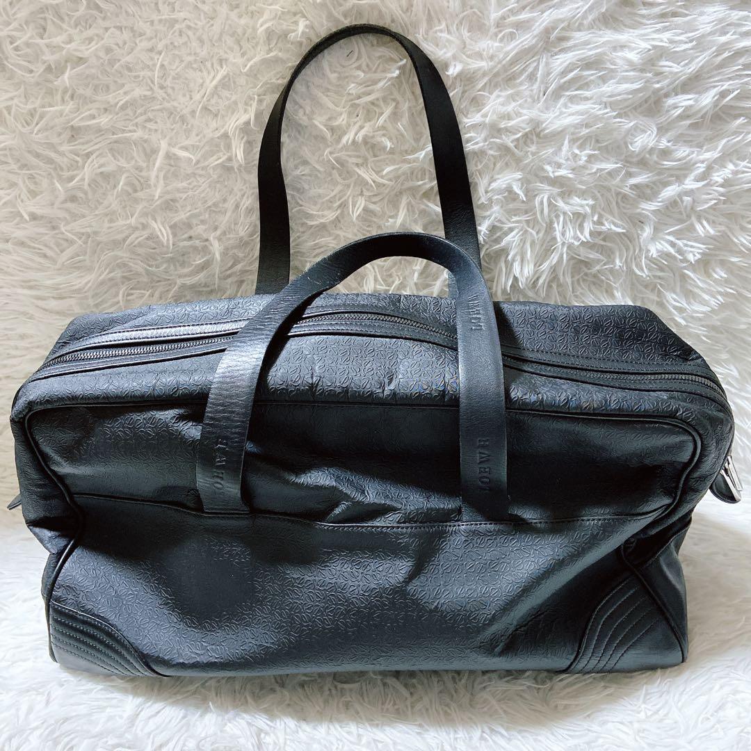 希少⭐️ LOEWE ロエベ　ボストンバッグ　アナグラム　総柄　肩掛け　大容量