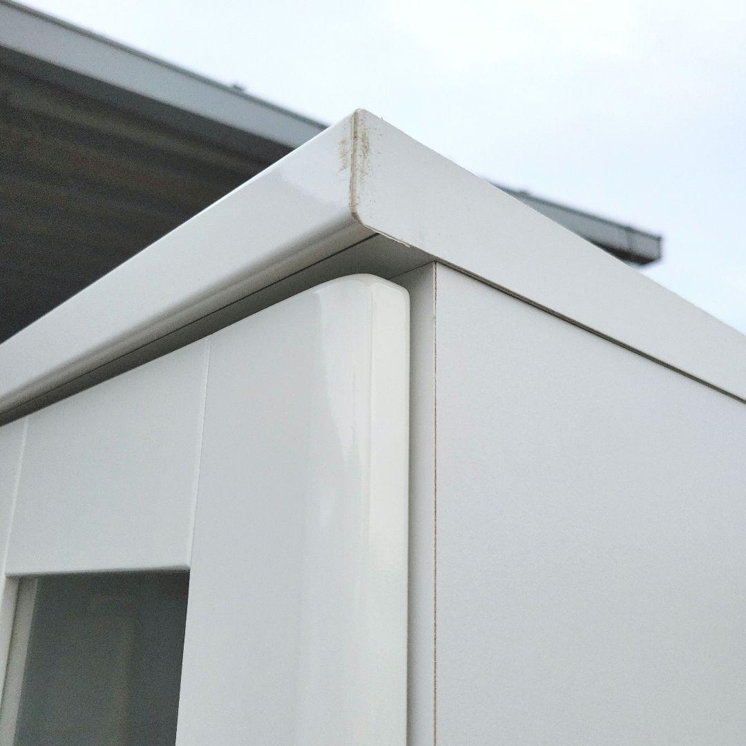 日本製 ガラス扉付き 大型食器棚 キャビネット ホワイト