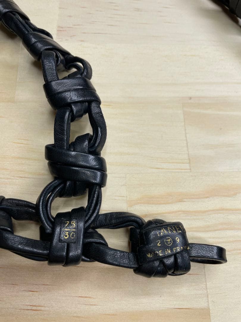 CHANEL ブラックレザー ベルト