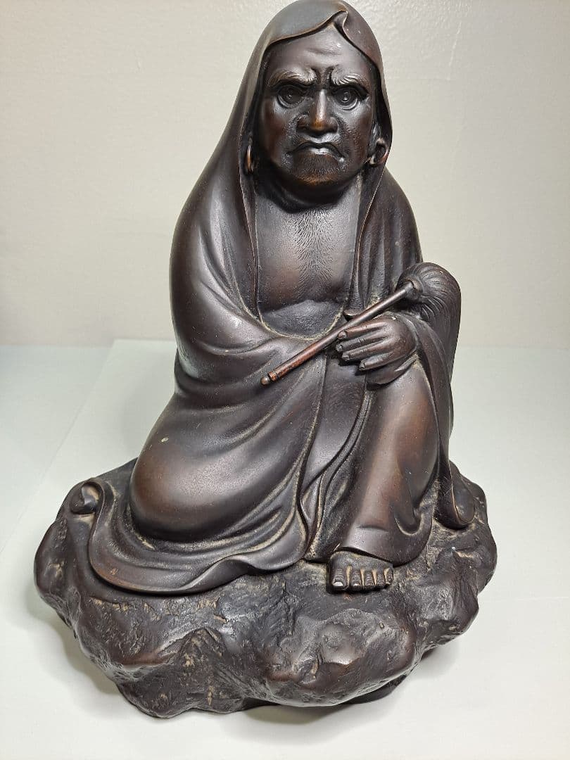 ヤマだるま銅象 作家物 銅製 達磨大師 骨董 置物 人形 工芸品 縁起物