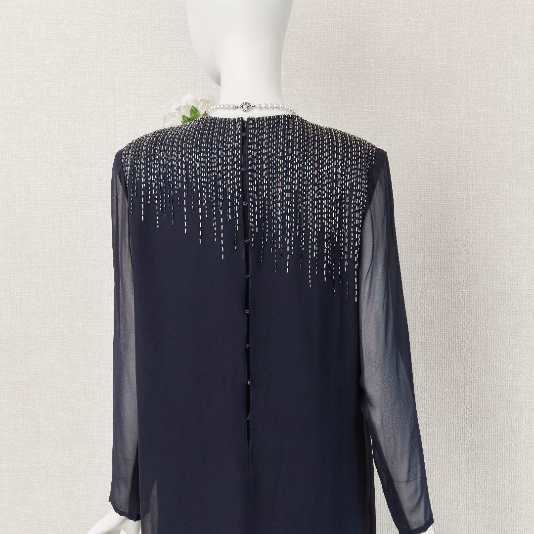 ◎当日発送可能【美品】ハナエモリ　11号相当　ネイビー　セレモニードレス　ロング