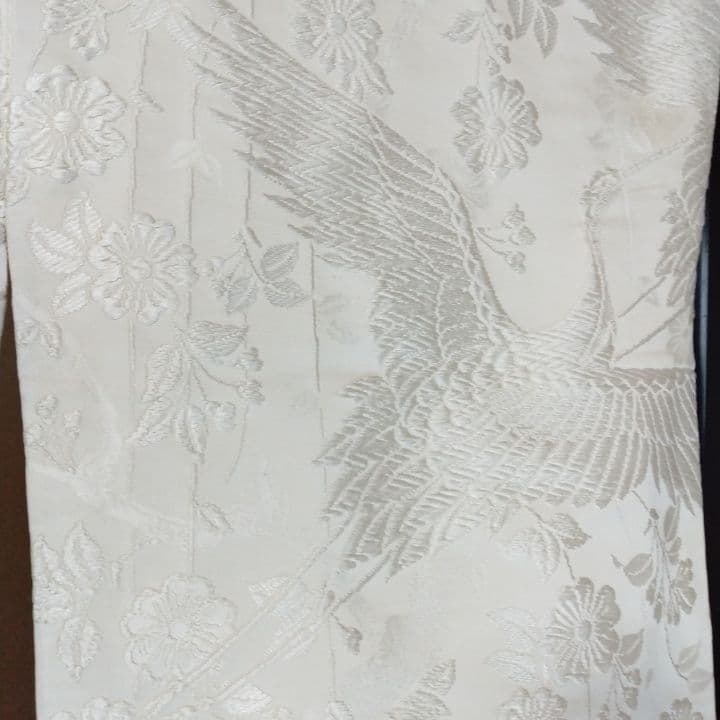 白無垢 唐織り 鶴に草花模様J