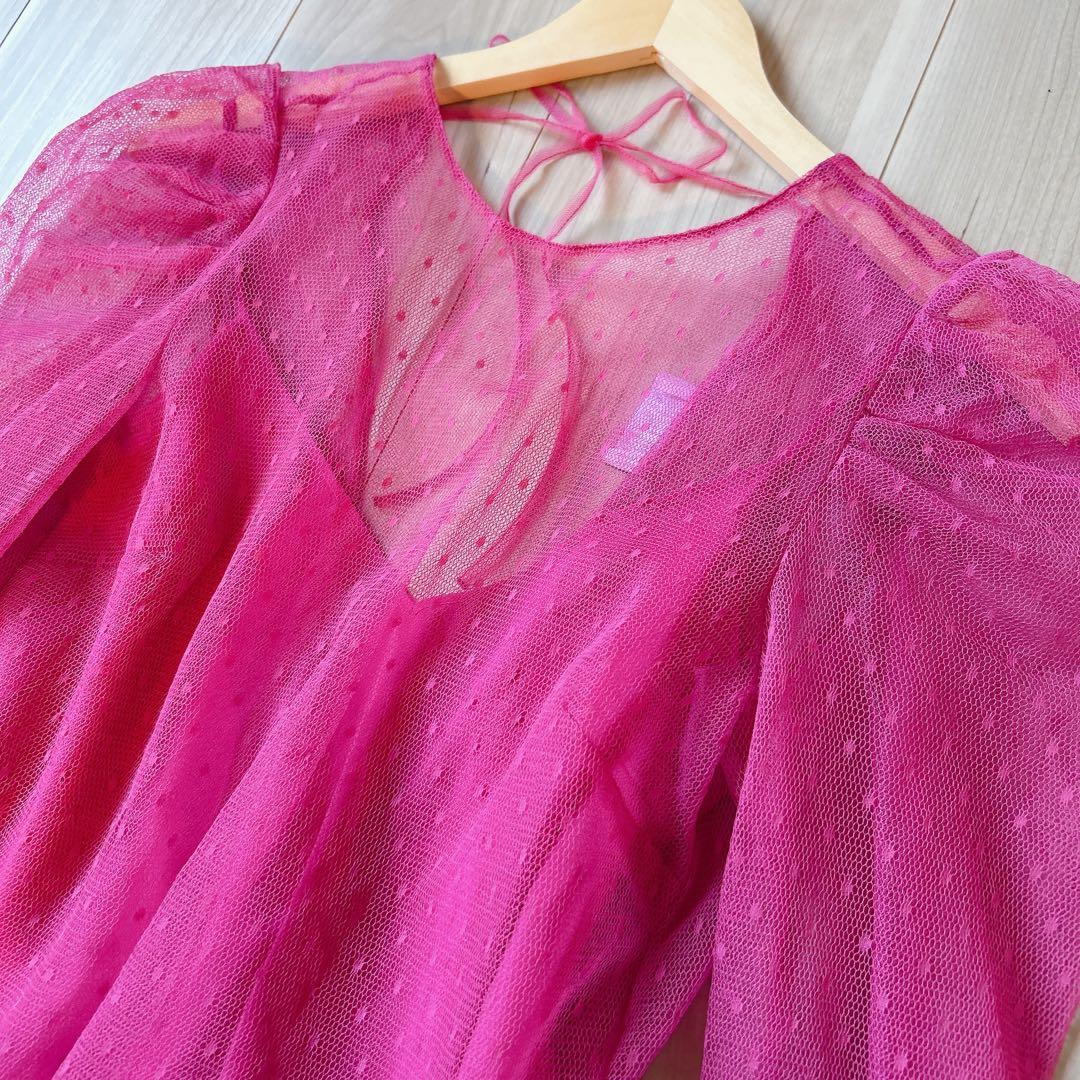未使用級＊RED VALENTINO【定価約9万】ドットチュールブラウス 42