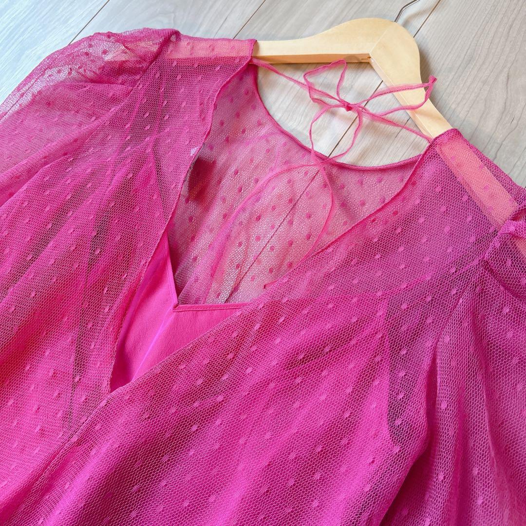 未使用級＊RED VALENTINO【定価約9万】ドットチュールブラウス 42