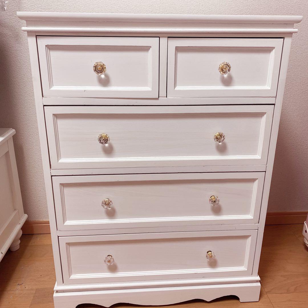 【出品期間短いです】ホワイトチェスト 4段引き出し