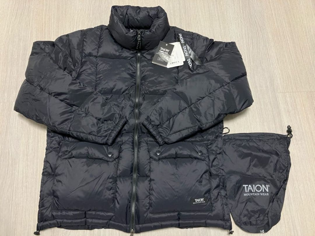 【美品】タイオン マウンテンパッカブルボリュームダウンジャケットL ブラック