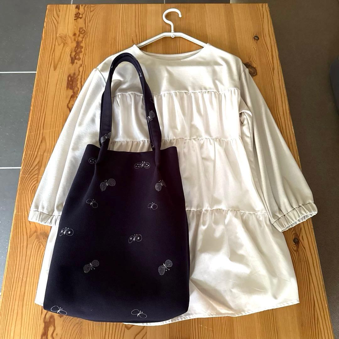 ハンドメイド　ミナペルホネン　choucho dop生地　バッグ