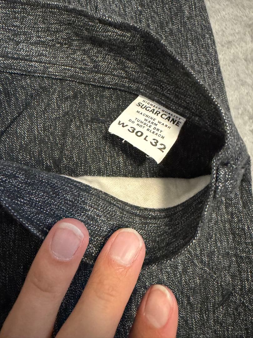 30インチ　シュガーケーン ブラックコバート ワークパンツ