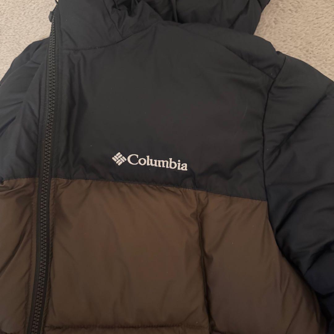 【超極暖！】Columbiaフード付きダウンジャケット　ブラウン　ブラック