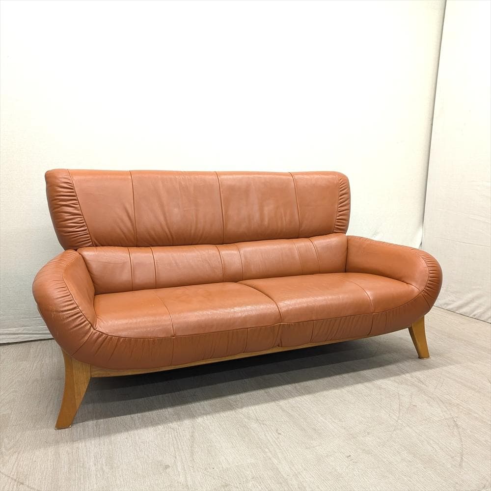 カリモク　チターノ　本革　ラブソファ　2P　二人掛け　2人掛け　リビング