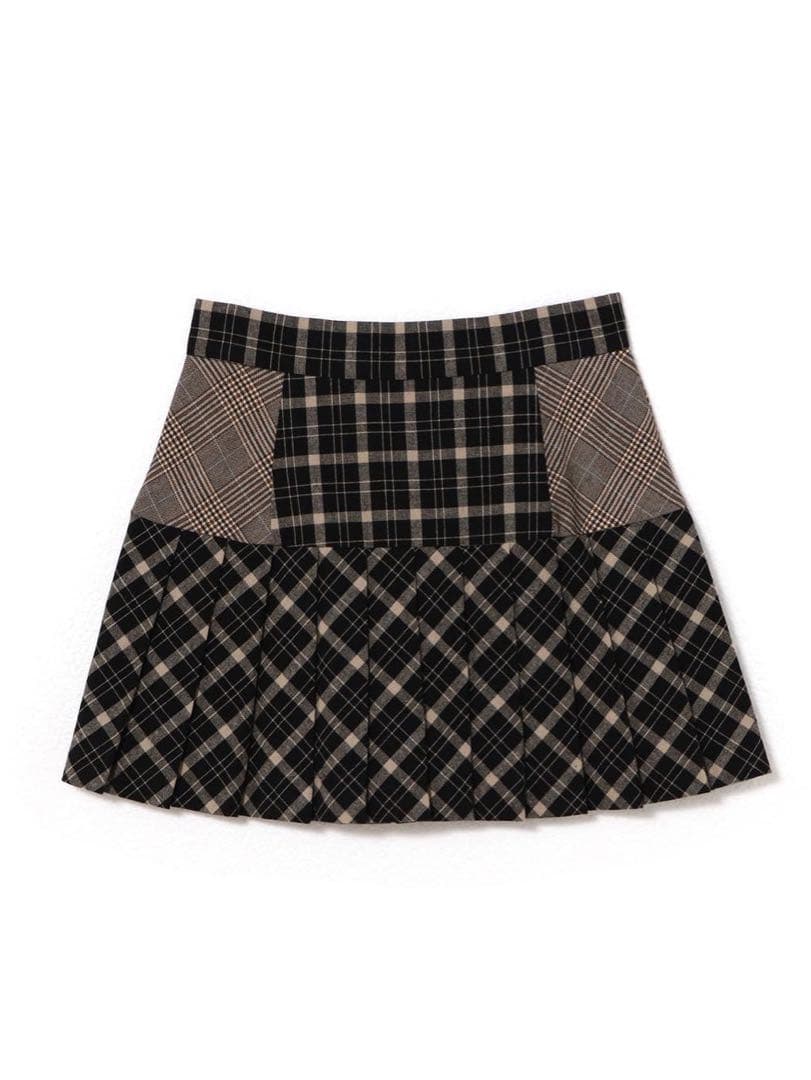 アンドマリー Coco check pleats skirt ブラック