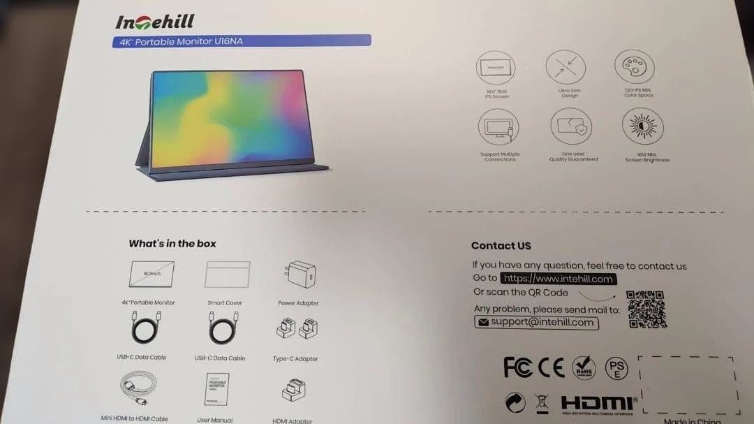 Intehill モバイルモニター 4k 16インチ U16NA