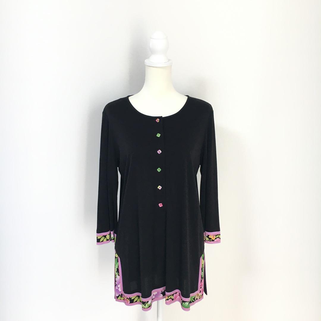 LEONARD レオナール　美しい花柄　カンカン　チュニック　LL