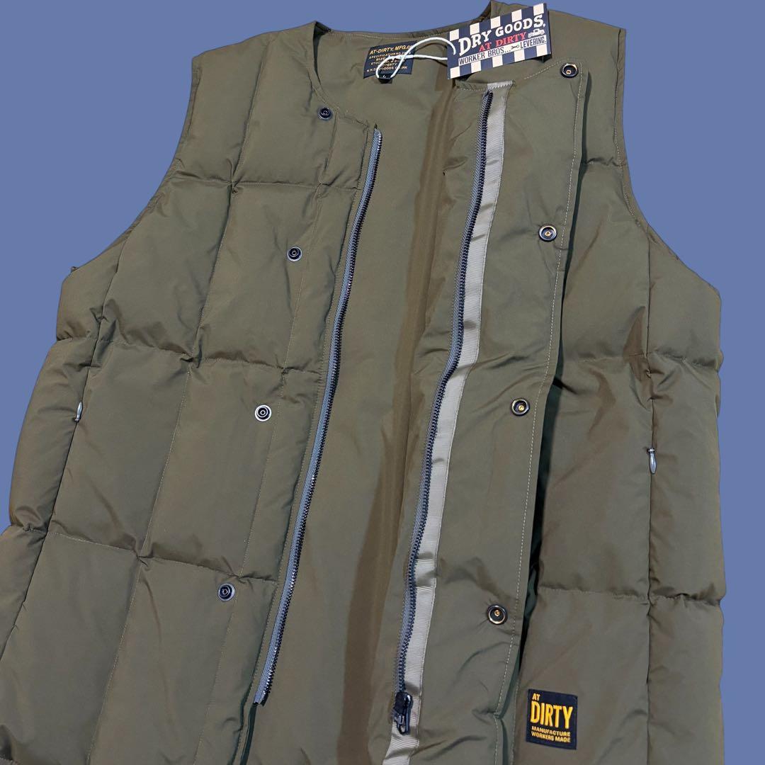 ★新品タグ付き★ AT-DIRTY カーキ　 ダウンベスト　キルティング